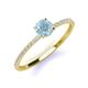 3 - Hannah 6.50 mm Classic Round Aquamarine and Diamond Engagement Ring 