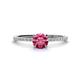 1 - Hannah 6.50 mm Classic Round Pink Tourmaline and Diamond Engagement Ring 