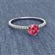 2 - Hannah 6.50 mm Classic Round Pink Tourmaline and Diamond Engagement Ring 