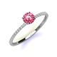3 - Hannah 6.50 mm Classic Round Pink Tourmaline and Diamond Engagement Ring 