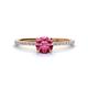 1 - Hannah 6.50 mm Classic Round Pink Tourmaline and Diamond Engagement Ring 