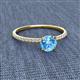 2 - Hannah 6.50 mm Classic Round Blue Topaz and Diamond Engagement Ring 