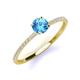 3 - Hannah 6.50 mm Classic Round Blue Topaz and Diamond Engagement Ring 