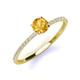3 - Hannah 6.50 mm Classic Round Citrine and Diamond Engagement Ring 