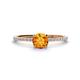 1 - Hannah 6.50 mm Classic Round Citrine and Diamond Engagement Ring 