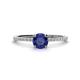 1 - Hannah 6.50 mm Classic Round Iolite and Diamond Engagement Ring 