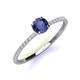 3 - Hannah 6.50 mm Classic Round Iolite and Diamond Engagement Ring 