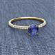2 - Hannah 6.50 mm Classic Round Iolite and Diamond Engagement Ring 