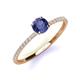 3 - Hannah 6.50 mm Classic Round Iolite and Diamond Engagement Ring 