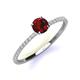 3 - Hannah 6.50 mm Classic Round Red Garnet and Diamond Engagement Ring 