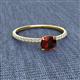 2 - Hannah 6.50 mm Classic Round Red Garnet and Diamond Engagement Ring 