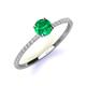 3 - Hannah 6.00 mm Classic Round Emerald and Diamond Engagement Ring 