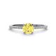 1 - Hannah 6.00 mm Classic Round Lab Created Created Yellow Sapphire and Diamond Engagement Ring 