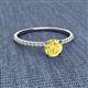 2 - Hannah 6.00 mm Classic Round Lab Created Created Yellow Sapphire and Diamond Engagement Ring 