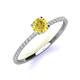 3 - Hannah 6.00 mm Classic Round Lab Created Created Yellow Sapphire and Diamond Engagement Ring 