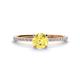 1 - Hannah 6.00 mm Classic Round Lab Created Created Yellow Sapphire and Diamond Engagement Ring 