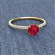 2 - Hannah 6.00 mm Classic Round Ruby and Diamond Engagement Ring 