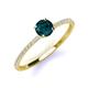 3 - Hannah 6.50 mm Classic Round London Blue Topaz and Diamond Engagement Ring 