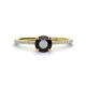 1 - Hannah 6.00 mm Classic Round Black and White Diamond Engagement Ring 