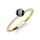 3 - Hannah 6.00 mm Classic Round Black and White Diamond Engagement Ring 