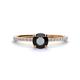 1 - Hannah 6.00 mm Classic Round Black and White Diamond Engagement Ring 