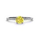 1 - Hannah 6.00 mm Classic Round Yellow and White Diamond Engagement Ring 