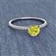2 - Hannah 6.00 mm Classic Round Yellow and White Diamond Engagement Ring 