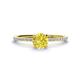 1 - Hannah 6.00 mm Classic Round Yellow and White Diamond Engagement Ring 