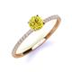 3 - Hannah 6.00 mm Classic Round Yellow and White Diamond Engagement Ring 