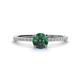 1 - Hannah 6.50 mm Classic Round Diamond and Lab Created Alexandrite Engagement Ring 