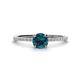 1 - Hannah 6.00 mm Classic Round Blue and White Diamond Engagement Ring 
