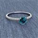 2 - Hannah 6.00 mm Classic Round Blue and White Diamond Engagement Ring 