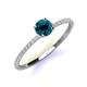 3 - Hannah 6.00 mm Classic Round Blue and White Diamond Engagement Ring 
