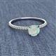 2 - Hannah 6.00 mm Classic Round Opal and Diamond Engagement Ring 