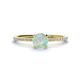 1 - Hannah 6.00 mm Classic Round Opal and Diamond Engagement Ring 