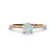 1 - Hannah 6.00 mm Classic Round Opal and Diamond Engagement Ring 
