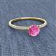 2 - Hannah 6.00 mm Classic Round Lab Created Created Pink Sapphire and Diamond Engagement Ring 