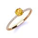 3 - Hannah 6.50 mm Classic Round Citrine and Diamond Engagement Ring 