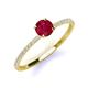 3 - Hannah 6.00 mm Classic Round Ruby and Diamond Engagement Ring 