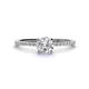 1 - Hannah 6.50 mm Classic Round Forever One Moissanite and Diamond Engagement Ring 