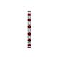 5 - Audrey 2.00 mm Red Garnet and Lab Grown Diamond U Prong Eternity Band 