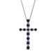 1 - Abha Petite Blue Sapphire Cross Pendant 