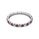 2 - Audrey 2.70 mm Red Garnet and Lab Grown Diamond U Prong Eternity Band 