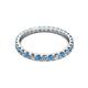 2 - Audrey 2.70 mm Blue Topaz and Lab Grown Diamond U Prong Eternity Band 