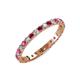 3 - Audrey 2.70 mm Ruby and Lab Grown Diamond U Prong Eternity Band 