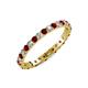 3 - Audrey 2.70 mm Red Garnet and Lab Grown Diamond U Prong Eternity Band 