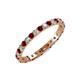 3 - Audrey 2.70 mm Red Garnet and Lab Grown Diamond U Prong Eternity Band 
