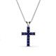 1 - Ethel Blue Sapphire Cross Pendant 