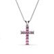 1 - Ethel Pink Tourmaline Cross Pendant 