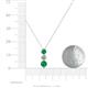 4 - Kesha (4.2mm) Round Emerald and Lab Grown Diamond Graduated Three Stone Drop Pendant 